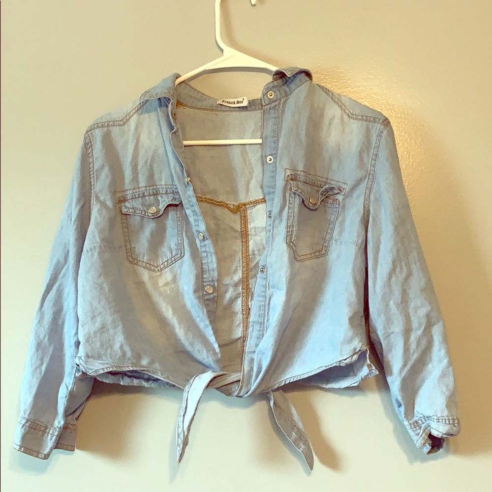 Franck Bear Button Up Tied Jean Cardigan